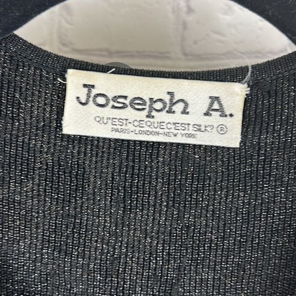 Vintage Joseph A open front sweater cardigan black paillettes size medium - Picture 5 of 8